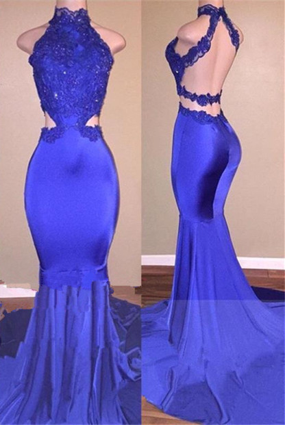 Lace Appliques Mermaid Evening Gowns | Prom Dress