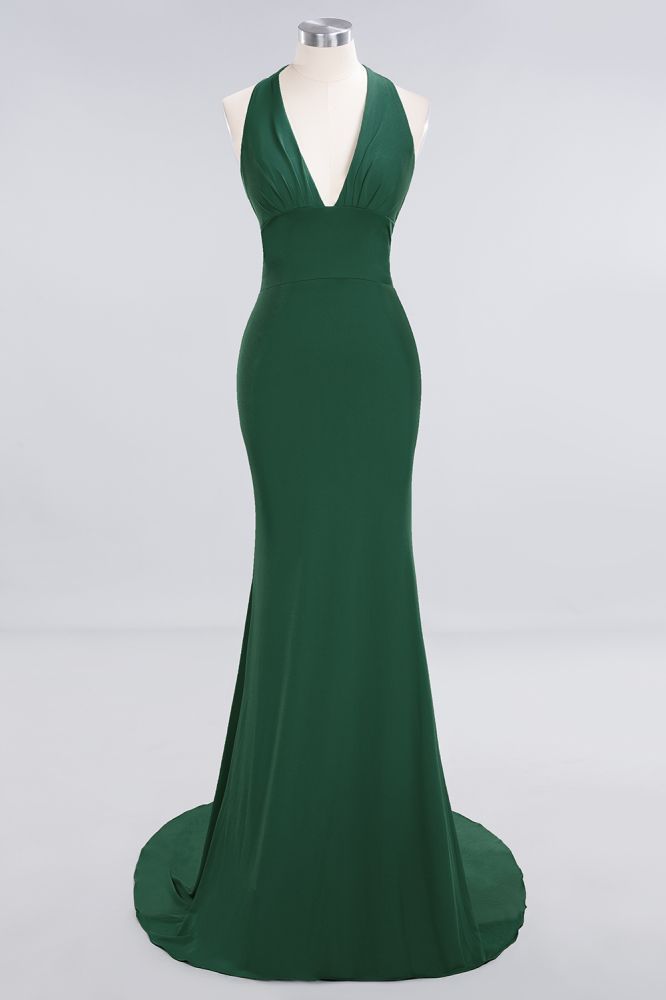 Elegant Mermaid Halter Pool Bridesmaid Dress Online