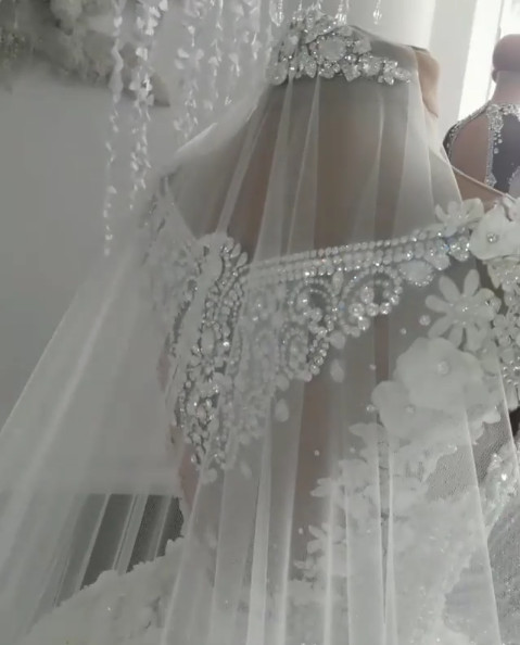2021 Luxury Sleeveless Crystal Wedding Dresses | Sheer Tulle Flowers Bridal Gowns with Beading BC0708-Babyonlinewholesale