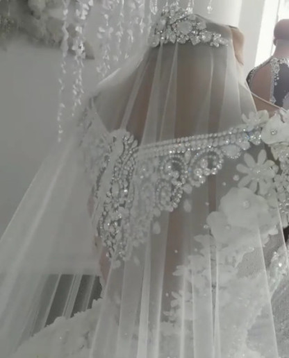 2021 Luxury Sleeveless Crystal Wedding Dresses | Sheer Tulle Flowers Bridal Gowns with Beading BC0708-Babyonlinewholesale