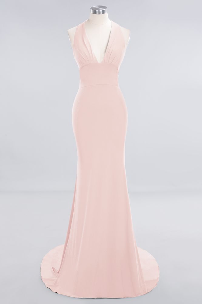 Elegant Mermaid Halter Pool Bridesmaid Dress Online