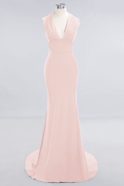 Elegant Mermaid Halter Pool Bridesmaid Dress Online