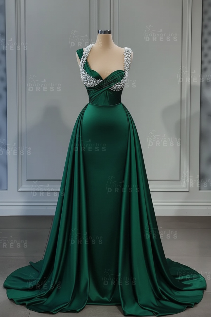 Sweetheart white mermaid prom dress with overskirt