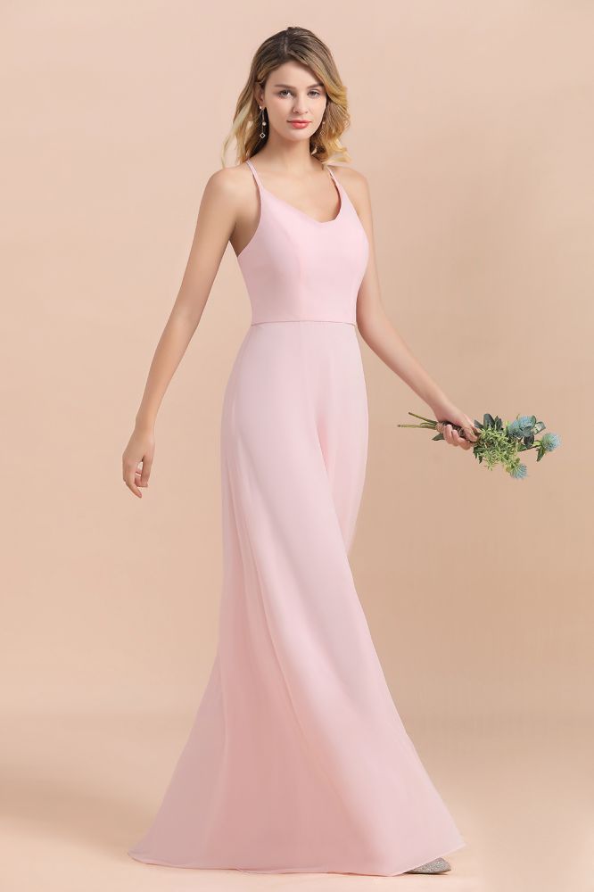 Dreamful Straps Aline Pink Wedding party Dress Beach Wedding Wear Dress