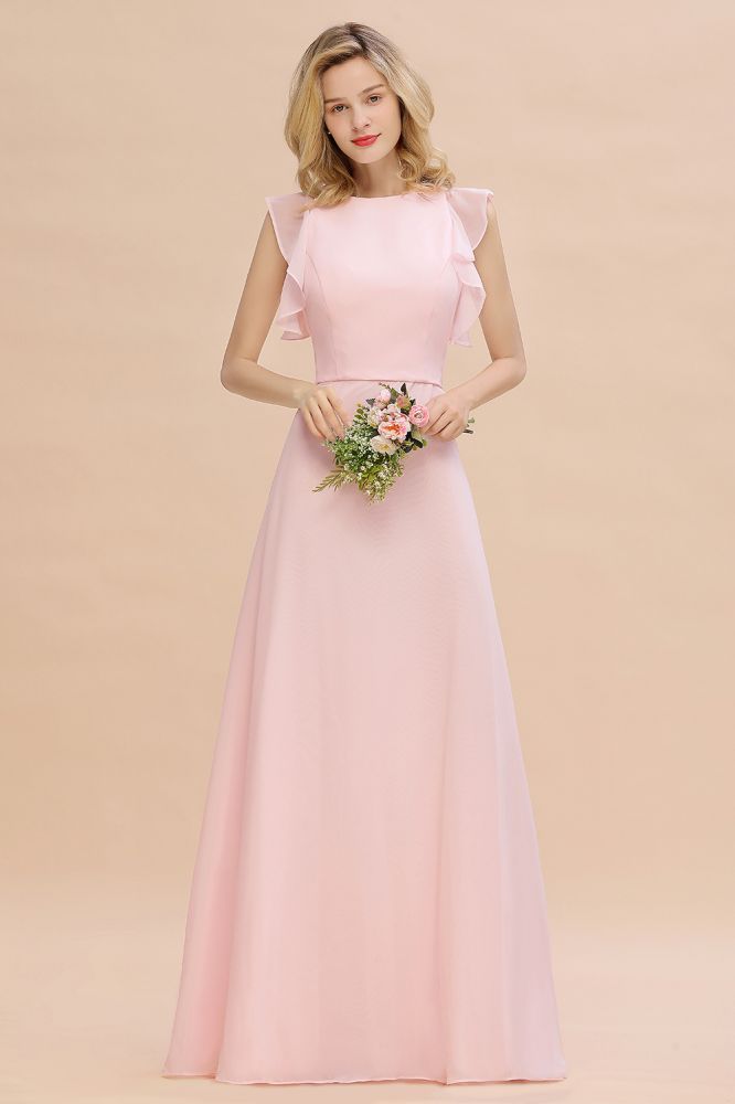 Cecilia | Chic Simple Jewel Sleeveless Bridesmaid Dress Online