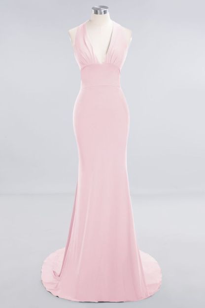 Elegant Mermaid Halter Pool Bridesmaid Dress Online