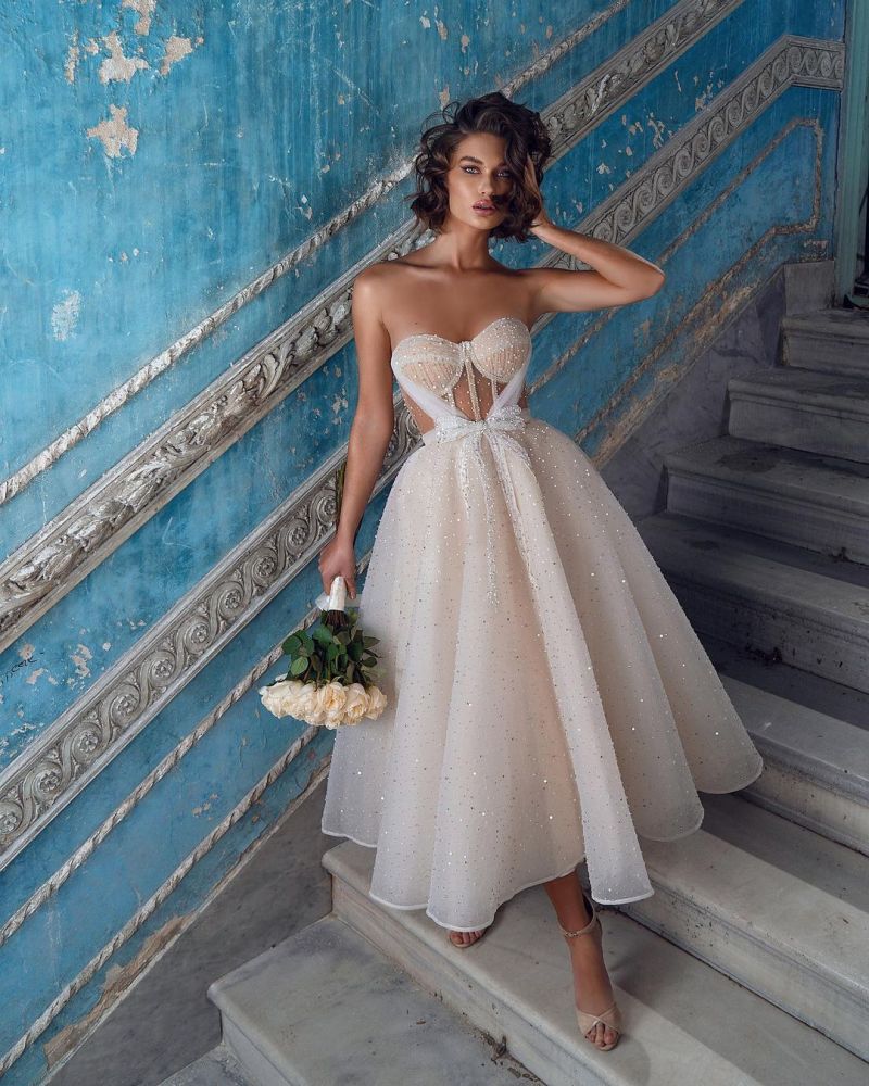 Stylish Sweetheart Sleeveless A-line Midi Prom Dress