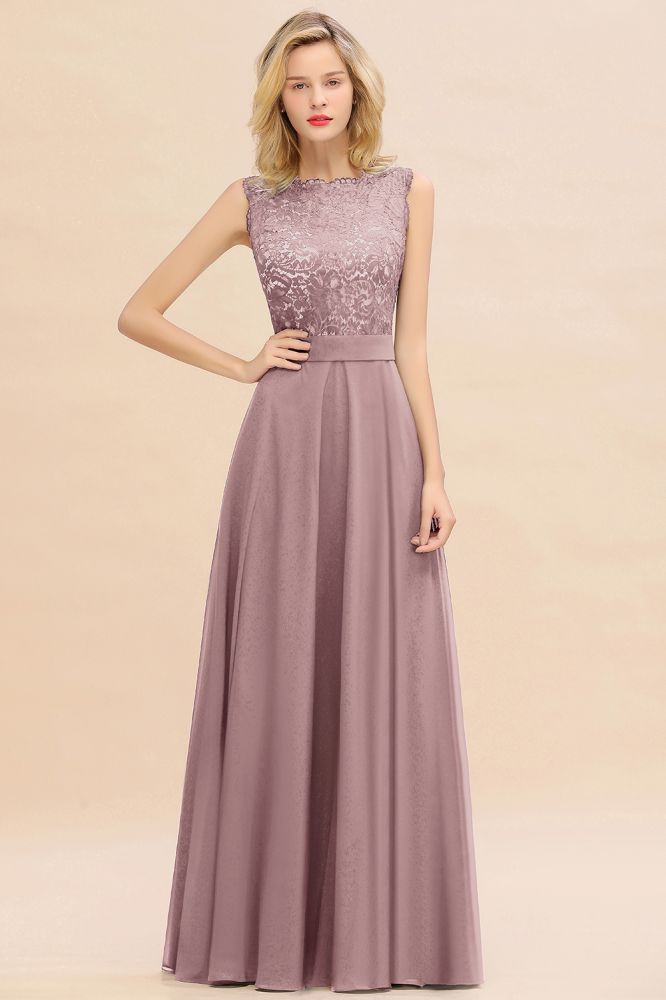 Madge | Exquisite Scoop Sleeveless Bridesmaid Dress