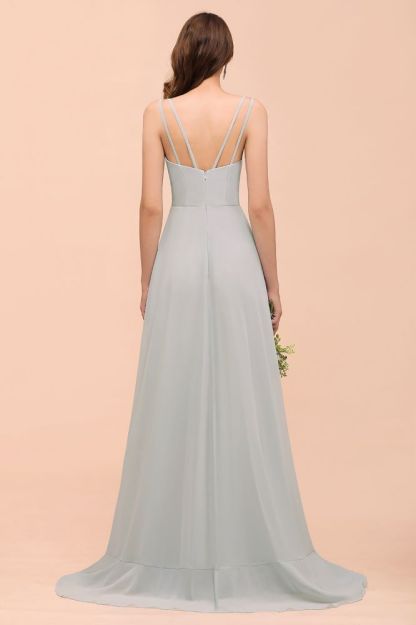 Double Straps V-Neck Aline Bridesmaid Dress