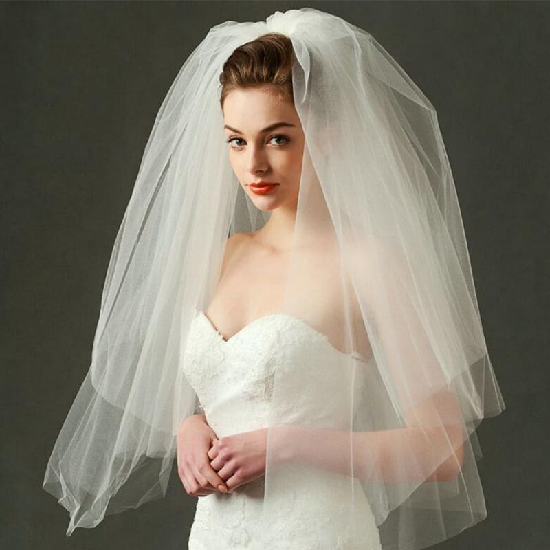 Two Layers Tulle Veils With Comb Wedding Veils | Babyonlinewholesale-Babyonlinewholesale