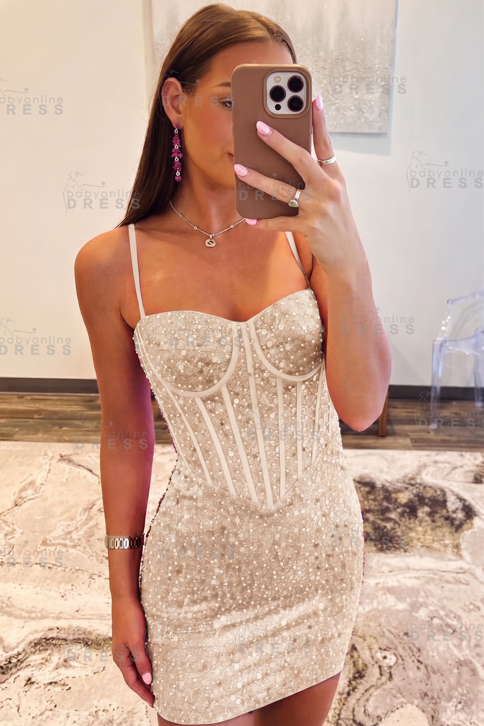 Spaghetti Straps Sky Blue Tight Homecoming Dress Short Prom Dress