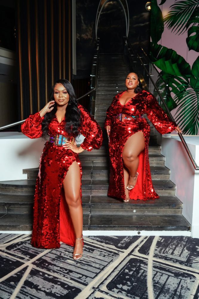 Sexy Sequined High Split Long Party Dresses Full Sleeves Sparkle Prom Gowns Vestidos