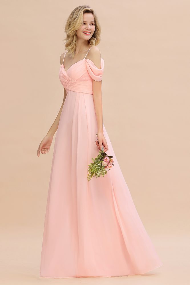 Spaghetti Straps Sweetheart Ruffles Bridesmaid Dress | Evening Dresses Online