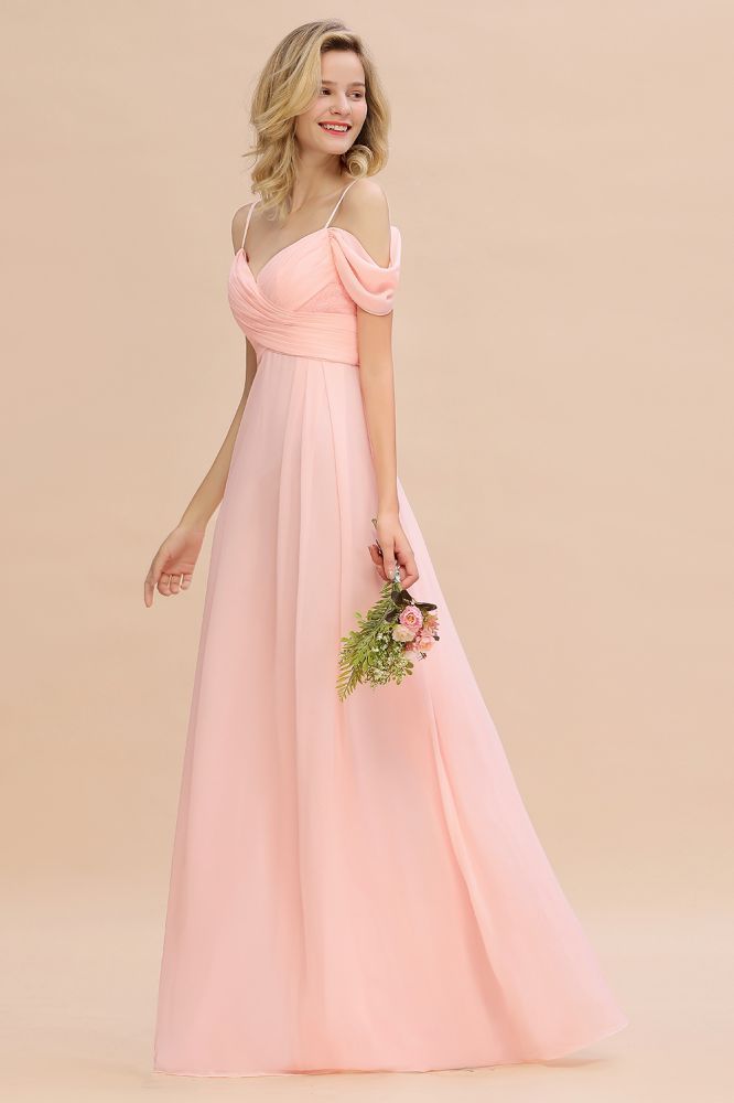 Spaghetti Straps Sweetheart Ruffles Bridesmaid Dress | Evening Dresses Online
