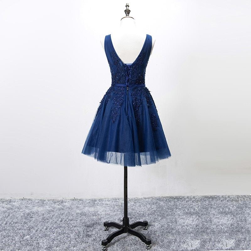 Silver Grey Lace Homecoming Dress | Sleeveless Tulle Short Hoco Dress