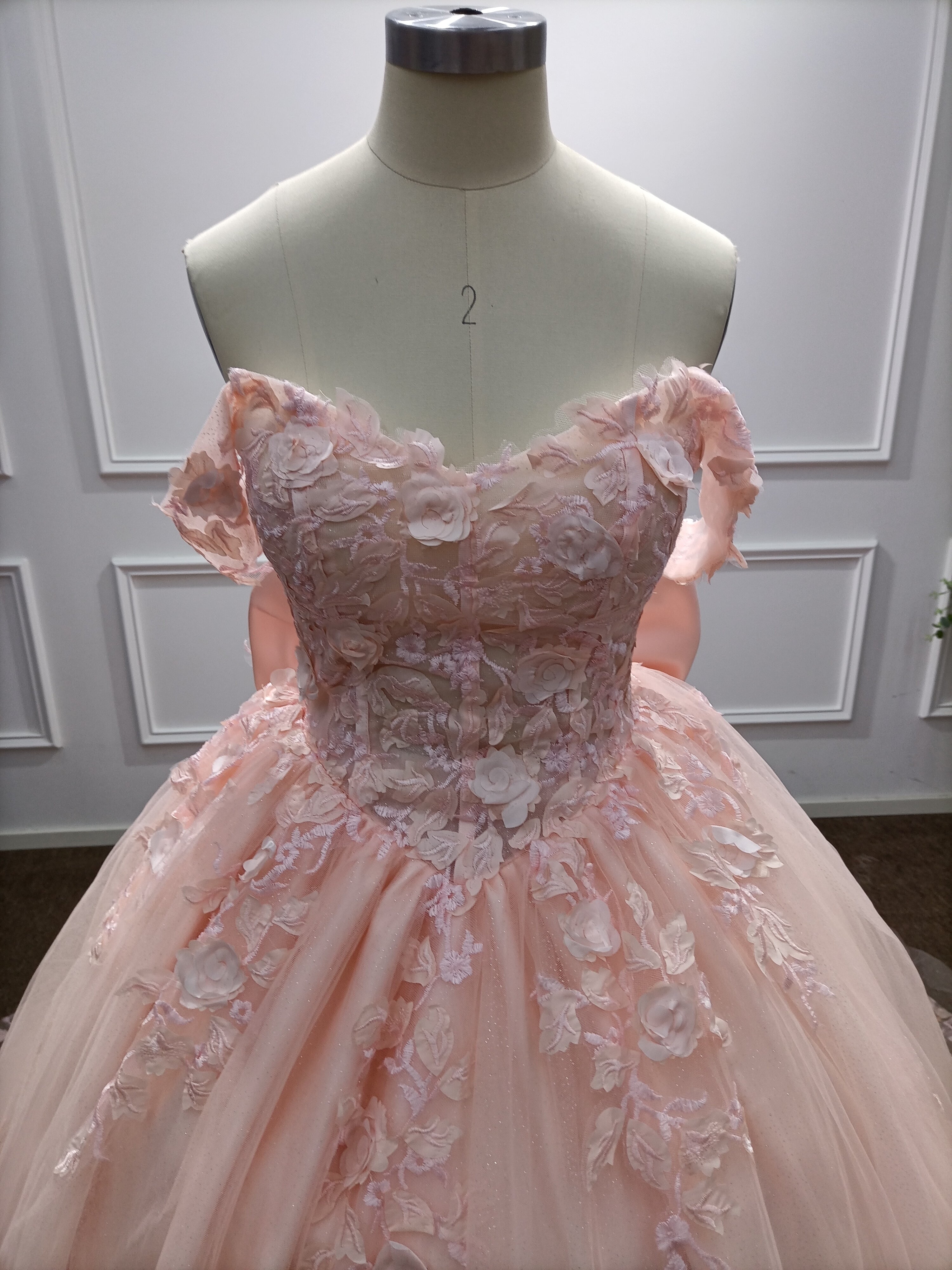 Off-the-Shoulder Tulle A-Line Evening Dresses with Applique