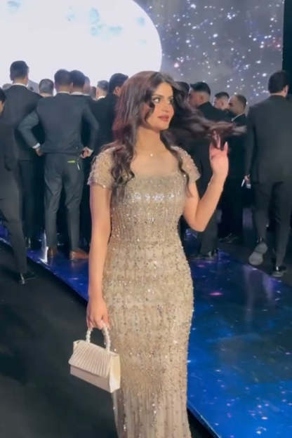 Glitter Short Sleeves Sequins Sheath Evening Dresses Floor Length