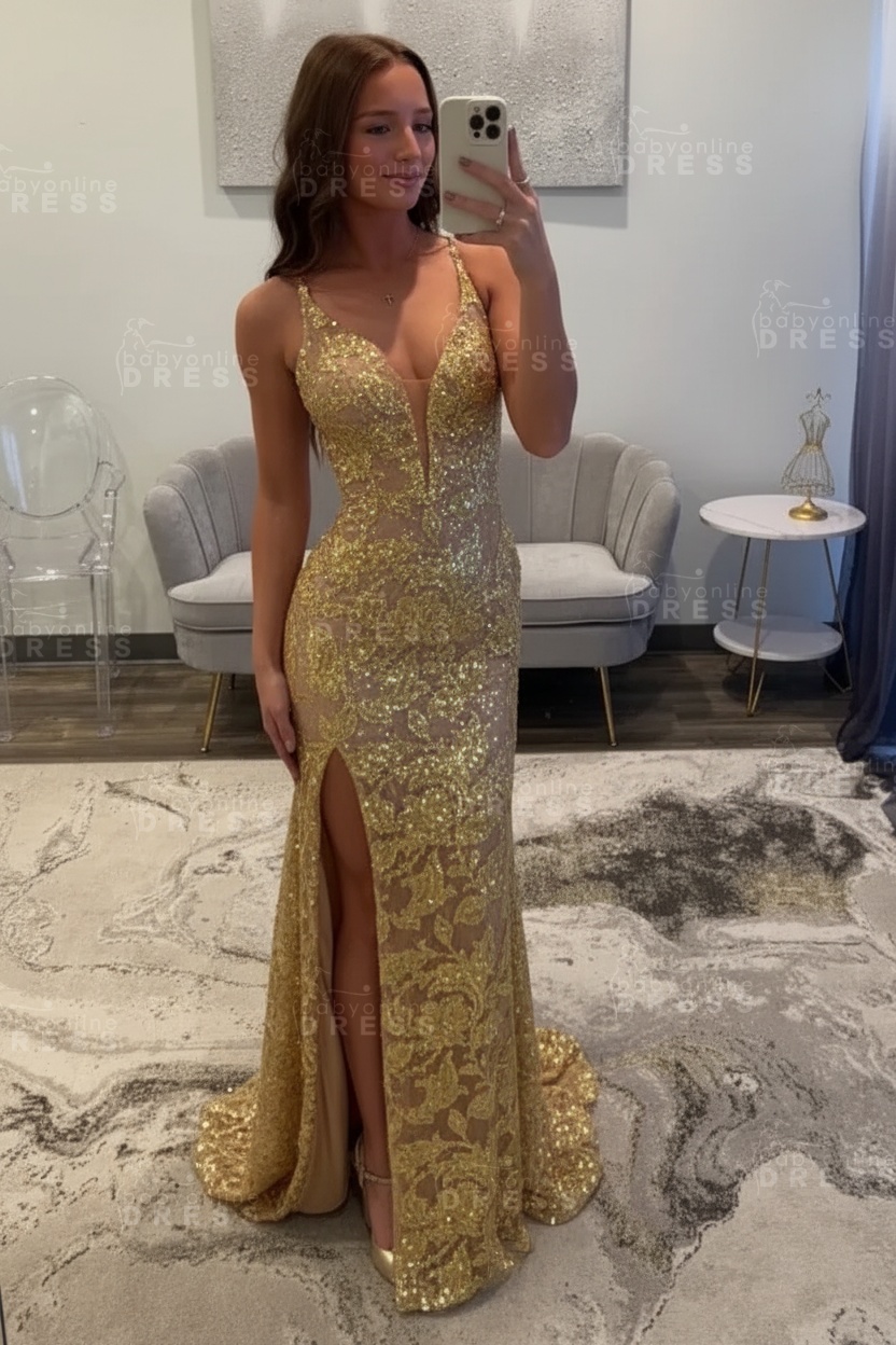 Sexy Glitter Black Prom Dress High Split Prom Dress Sleeveless