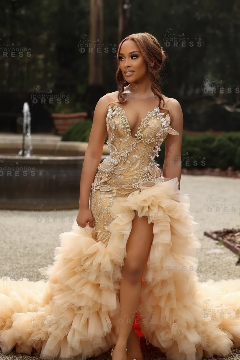 Gorgeous Pink Sweetheart Beadings Sleeveless Mermaid Prom Dress with Ruffles