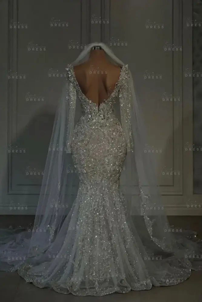 Sweetheart Lace Mermaid White Luxury Wedding Dress