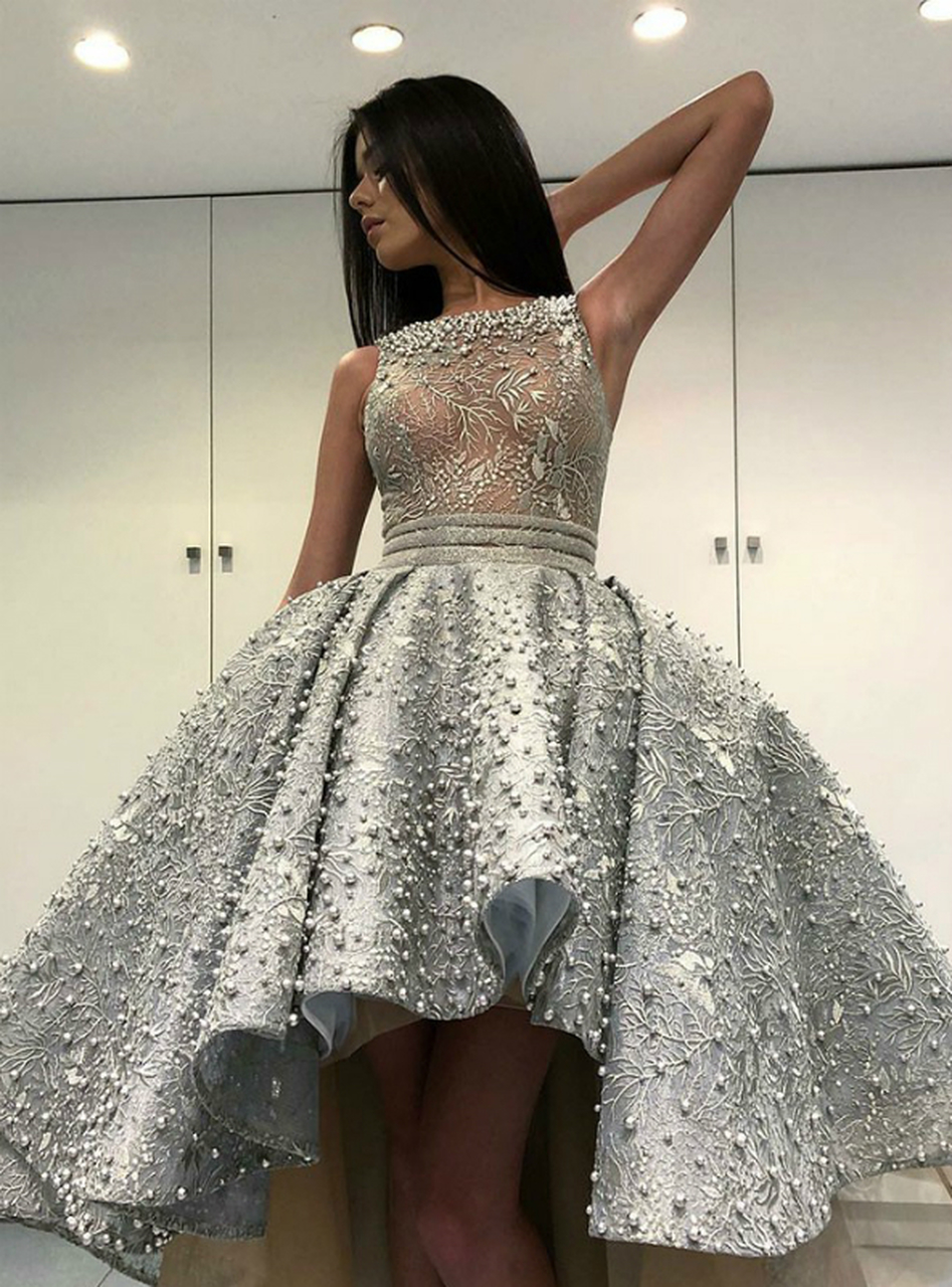 Gorgeous Sleeveless Satin Short Hi-Lo Cocktail Dress Homecoming Dress