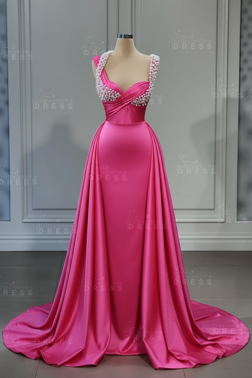 Sweetheart white mermaid prom dress with overskirt