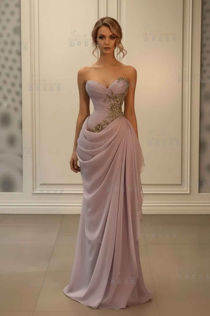 Stunning Sweetheart Strapless Ruffles Bodycon Prom Dress with Appliques