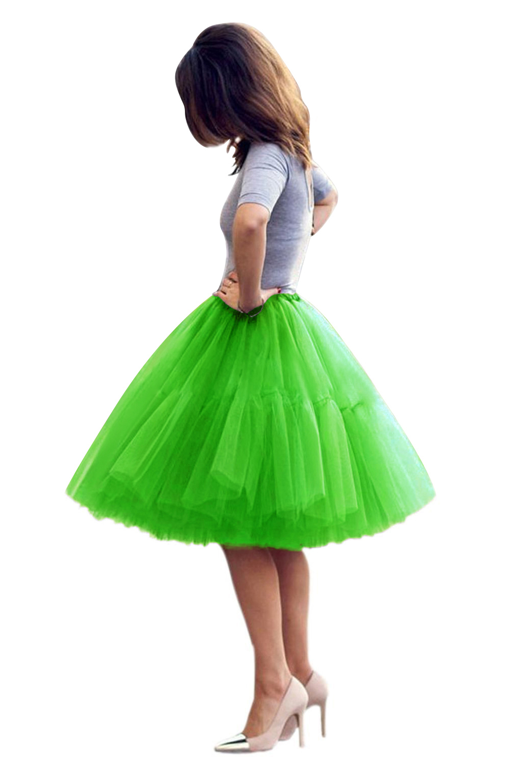 White puffy one size petticoat skirt for celebrating festivals