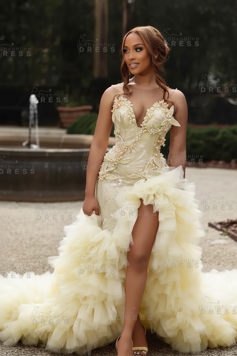 Gorgeous Pink Sweetheart Beadings Sleeveless Mermaid Prom Dress with Ruffles