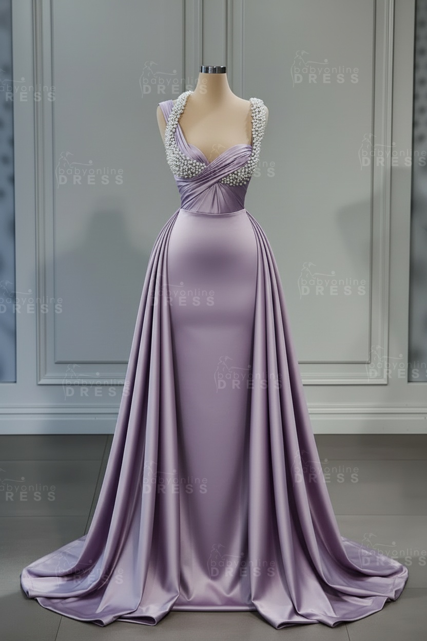 Sweetheart white mermaid prom dress with overskirt