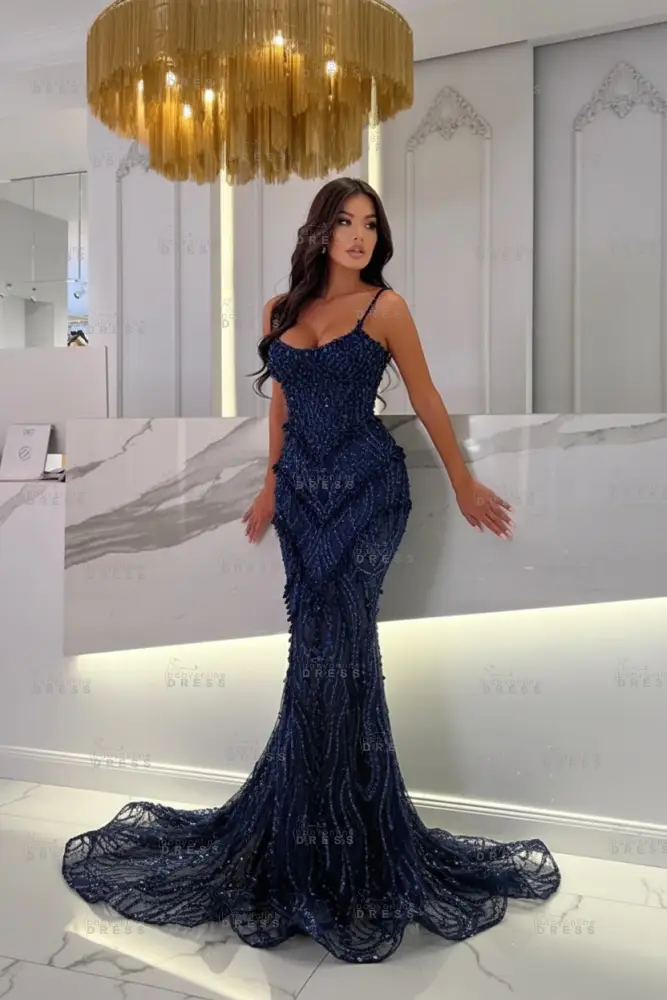 Strapless Mermaid Ivory Court Train Pearls Prom Dresses