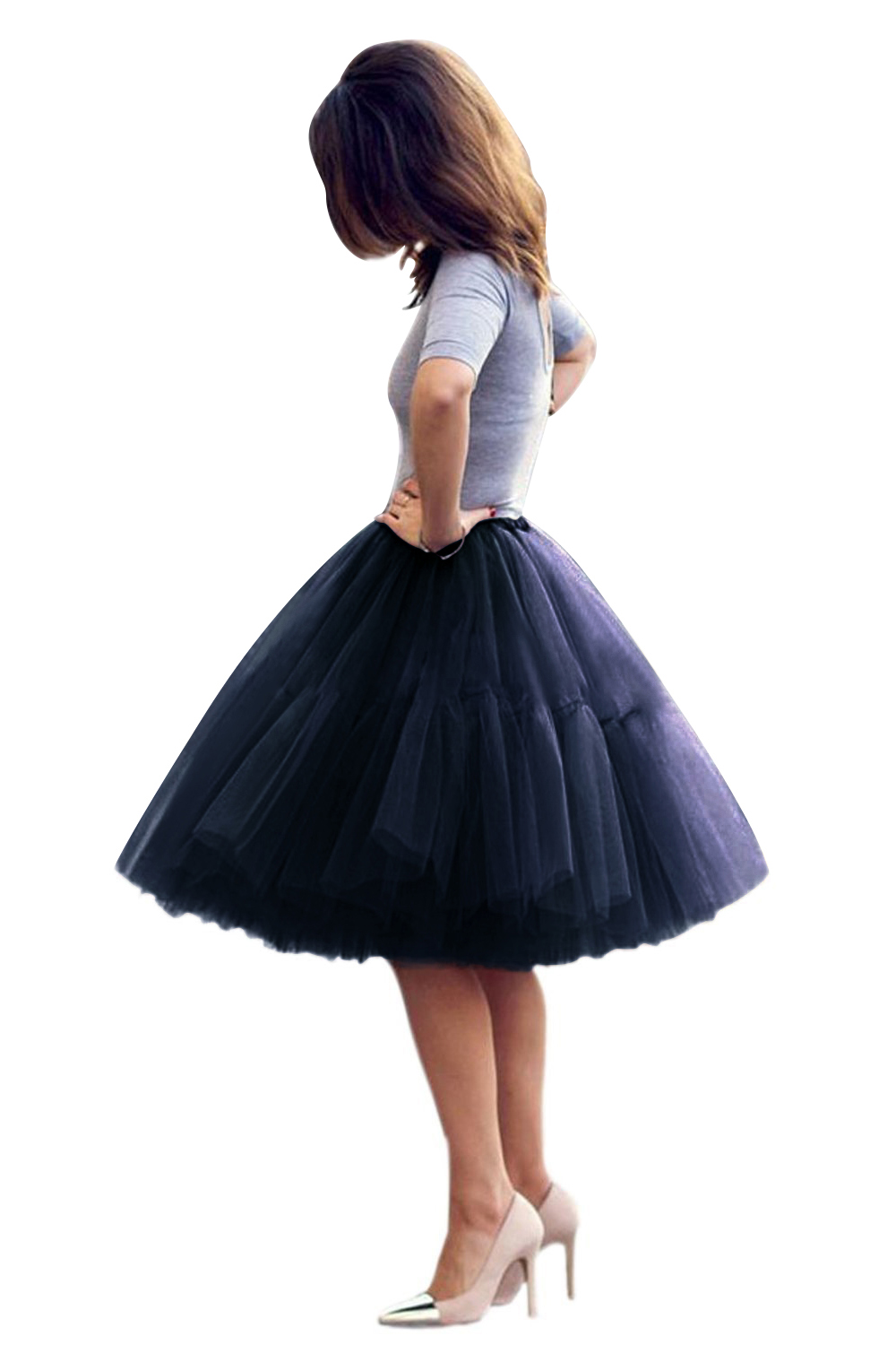 White puffy one size petticoat skirt for celebrating festivals