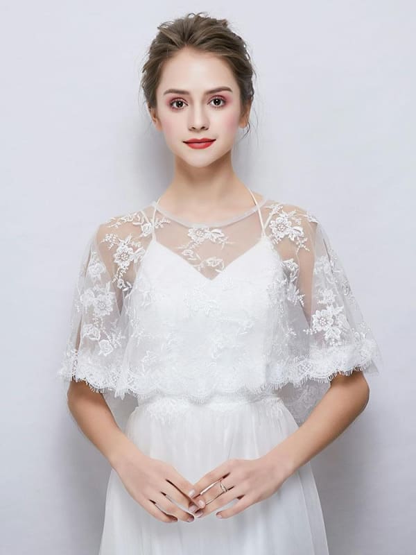 Embroidered Lace Summer Cape Wedding Wraps | Babyonlinewholesale-Babyonlinewholesale