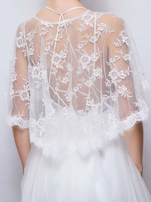 Embroidered Lace Summer Cape Wedding Wraps | Babyonlinewholesale-Babyonlinewholesale