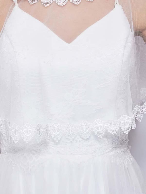 White Sheer Tulle Applique Wedding Wraps | Babyonlinewholesale-Babyonlinewholesale