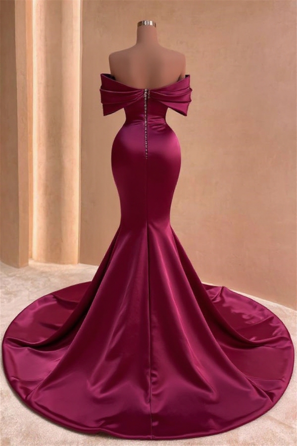 Off the shoulder Mermaid Court Train Prom Dresses