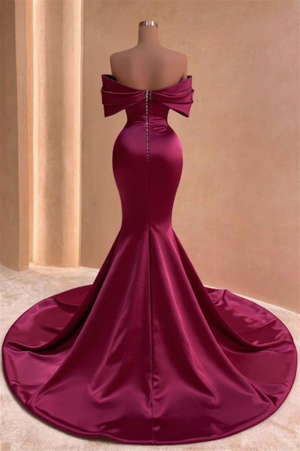 Off the shoulder Mermaid Court Train Prom Dresses