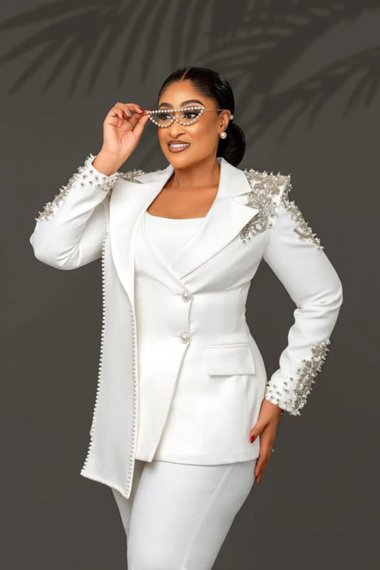 Off-white Long sleeves three-pieces Mother of bride Suits Outfits