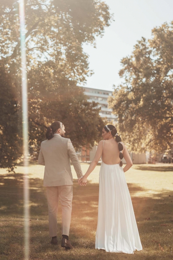 One shoulder Keyhole Cut-out White Wedding Dresses