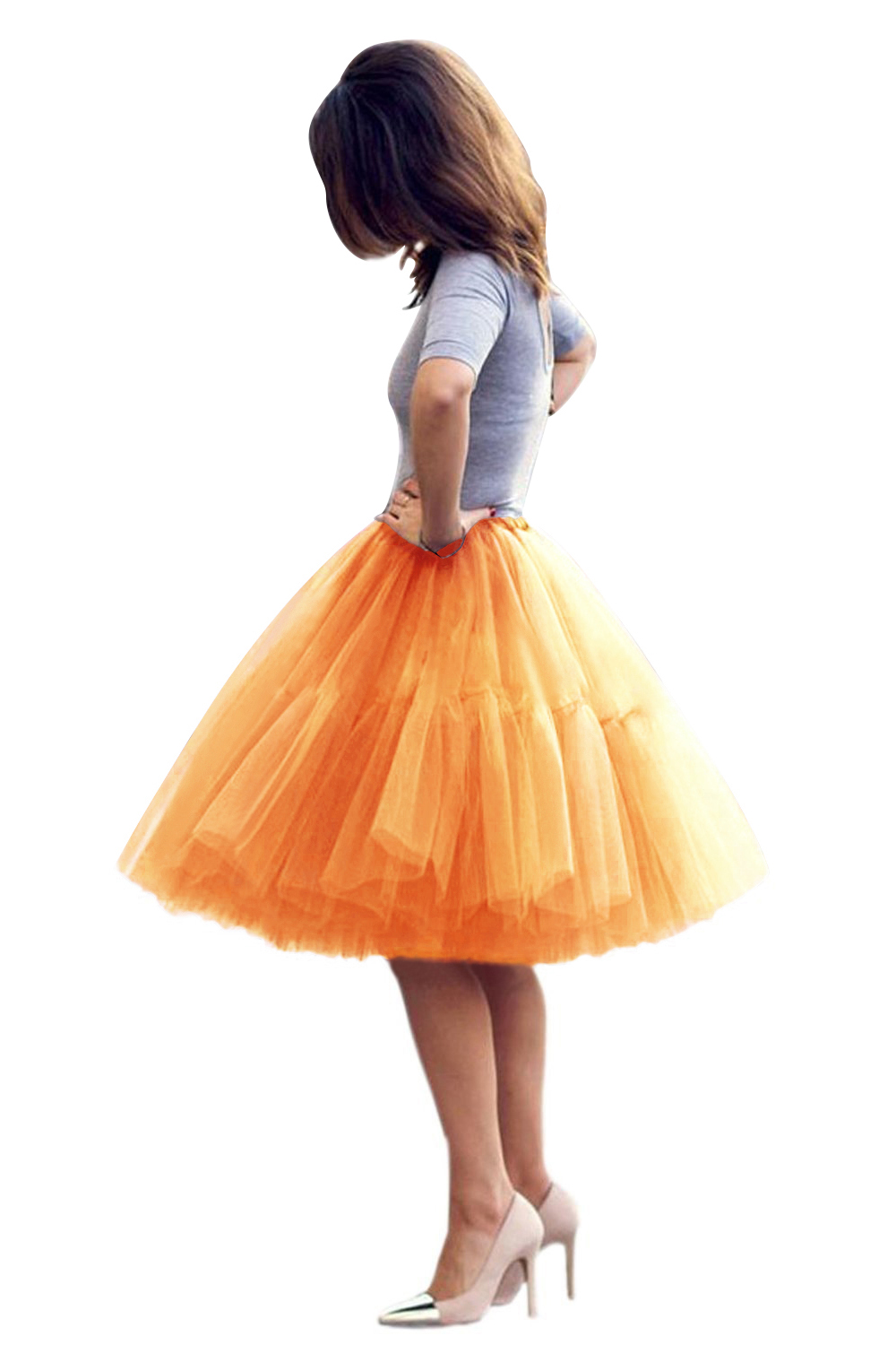 White puffy one size petticoat skirt for celebrating festivals