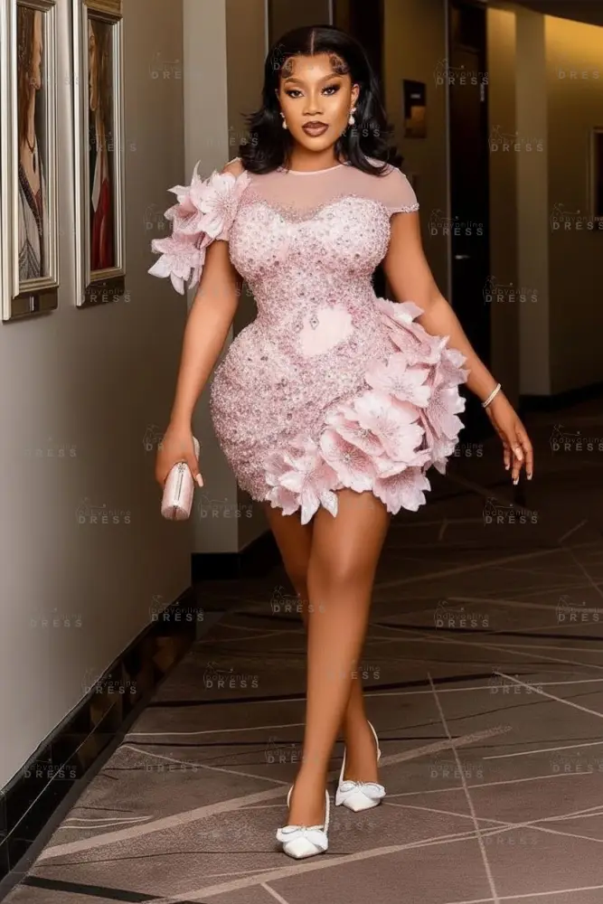 Bateau Neck Red Short Homecoming Dress with Beadings Tight Prom Dress