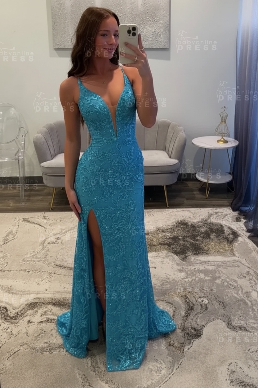 Sexy Glitter Black Prom Dress High Split Prom Dress Sleeveless