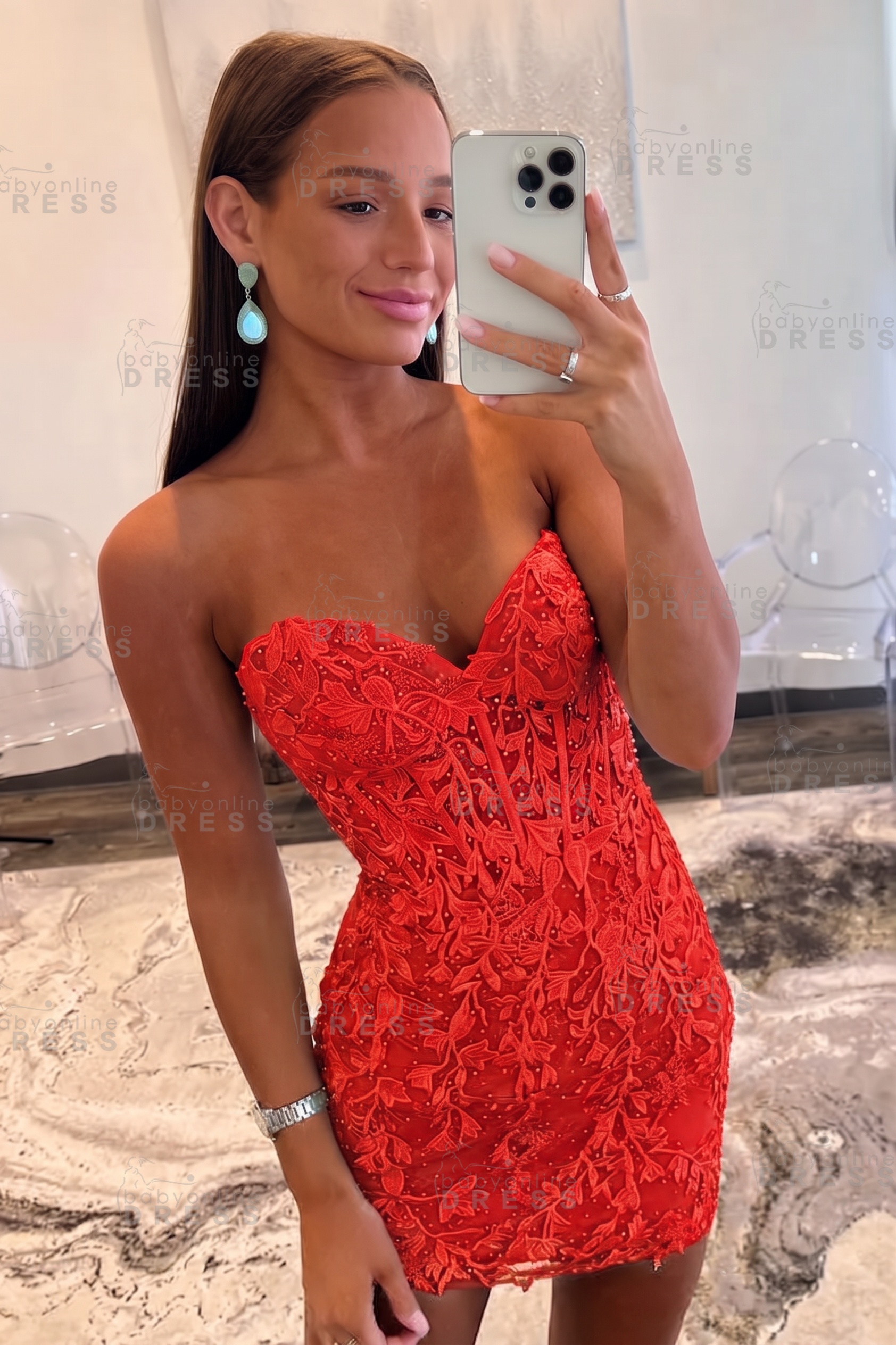 Sweetheart Mint Lace Homecoming Dress Short Party Dress Sleeveless
