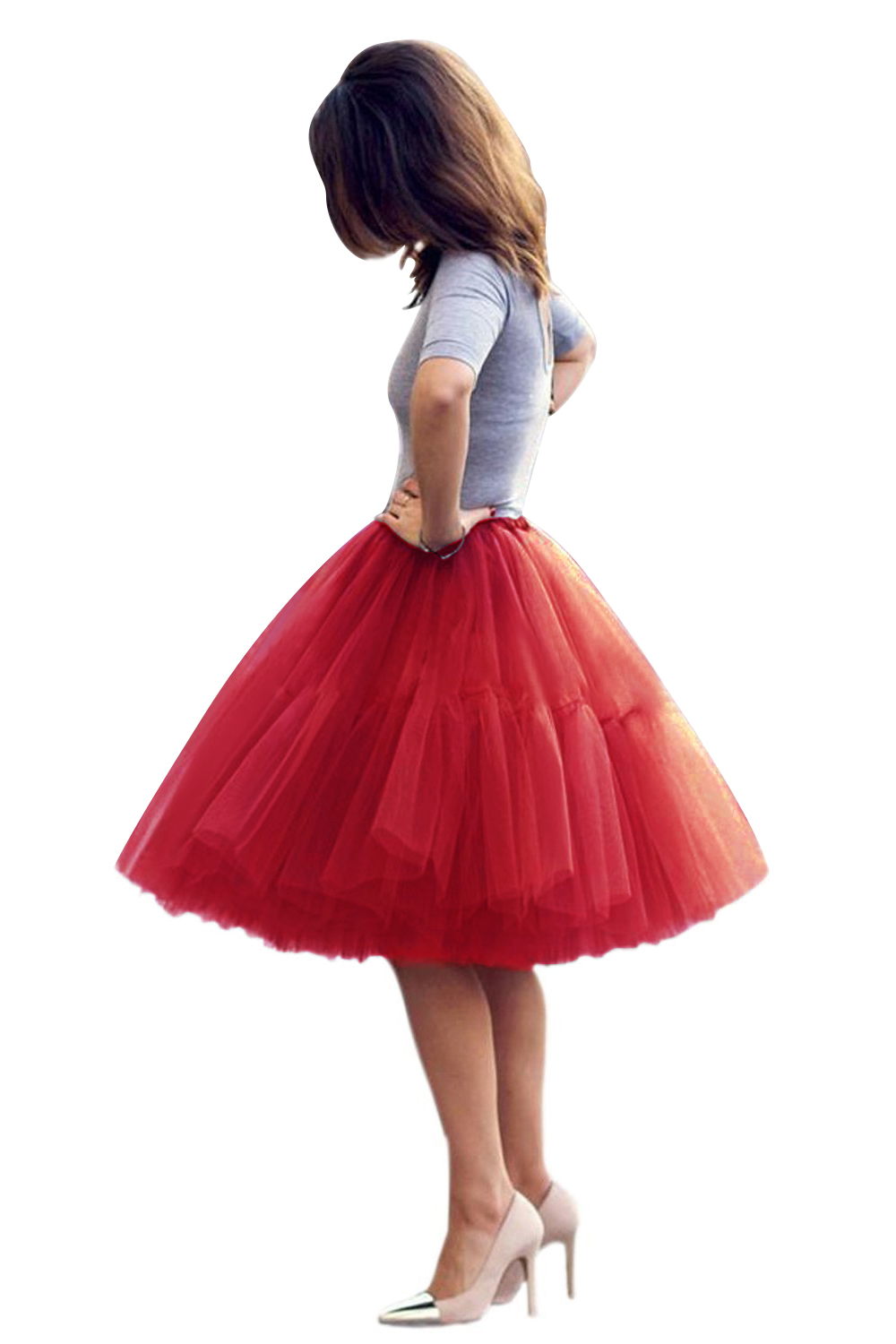 White puffy one size petticoat skirt for celebrating festivals