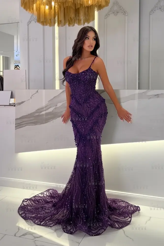 Strapless Mermaid Ivory Court Train Pearls Prom Dresses