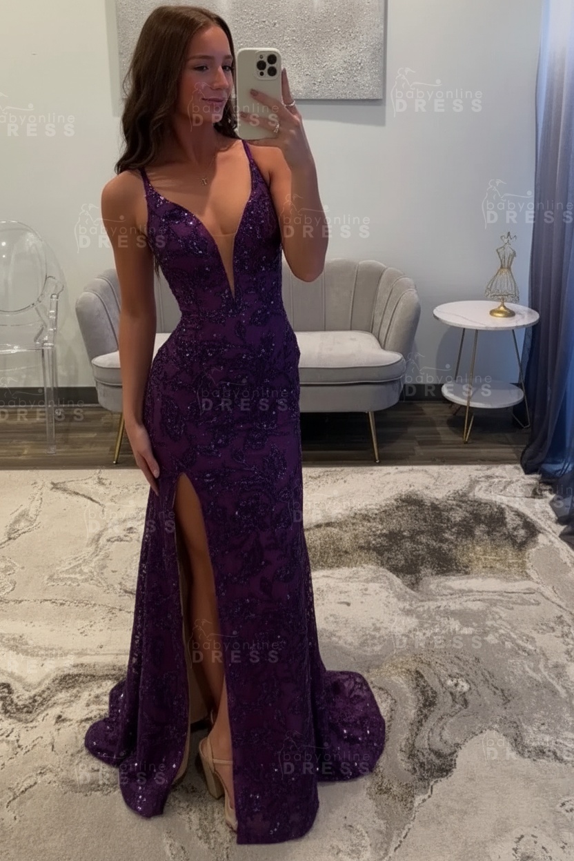 Sexy Glitter Black Prom Dress High Split Prom Dress Sleeveless