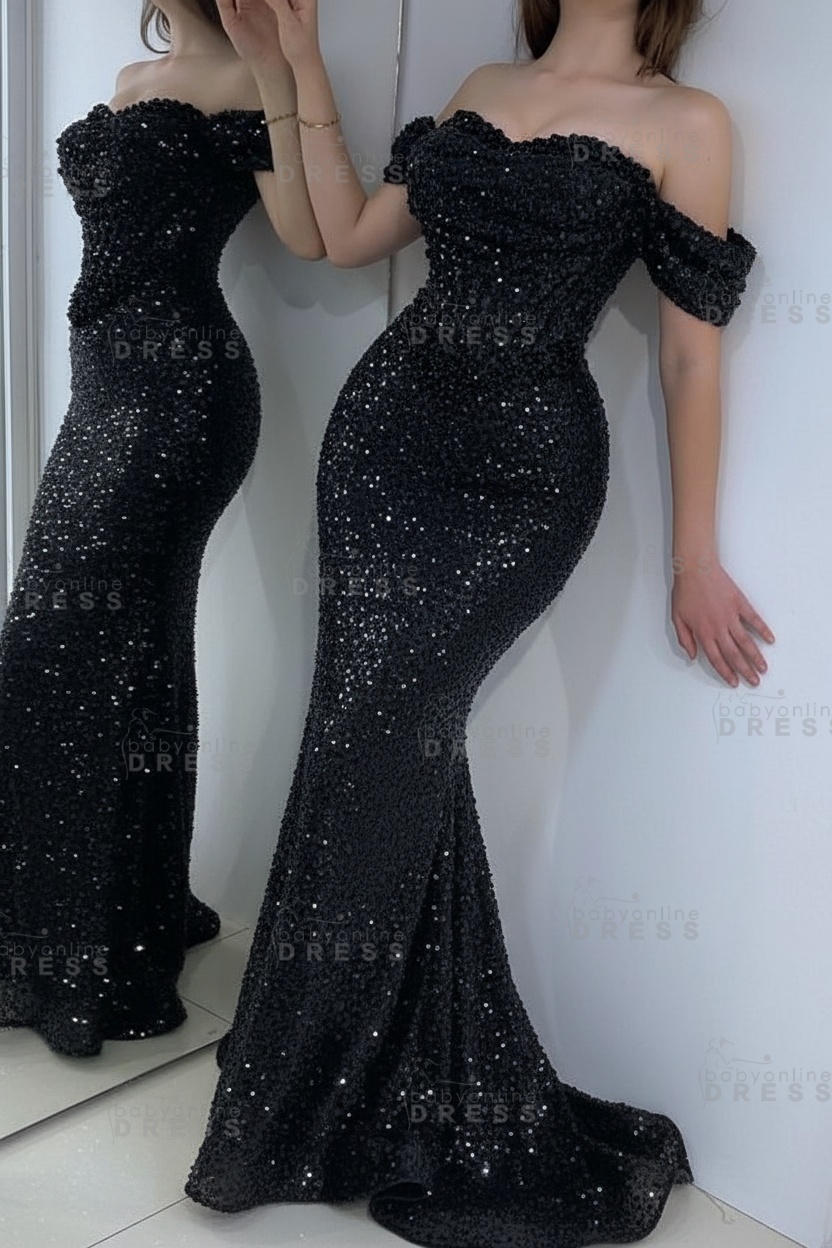 Off the shoulder Sequin Mermaid Evening Dresses