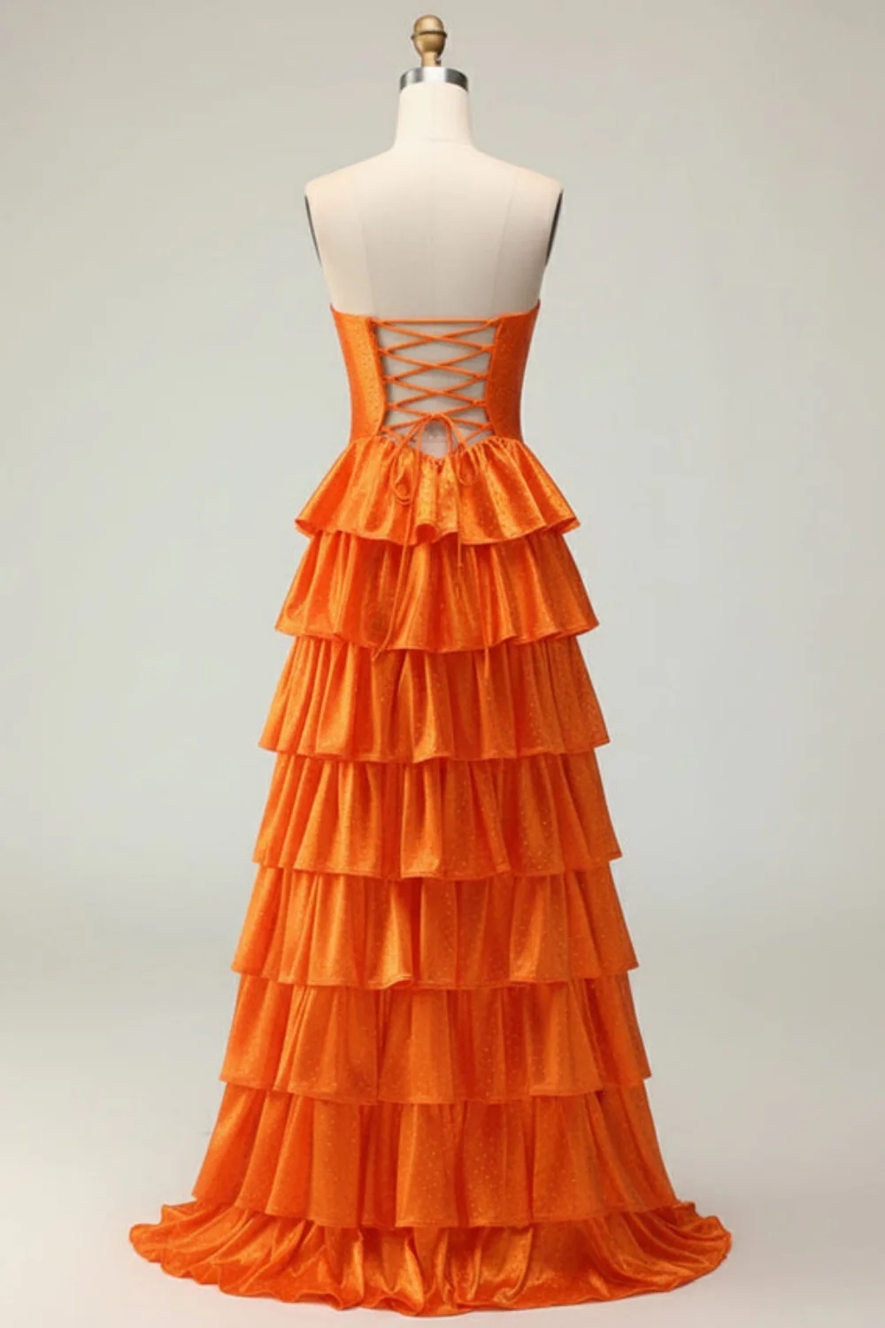 Strapless ALine Prom Dress with Front Split Sequined Evening Dress Long