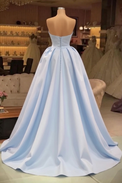 Stunning Glitter Crystals Sequins Mermaid Evening Gown Sleeveless Detachable Sweep Train Sleeveless Prom Dress-Babyonlinewholesale