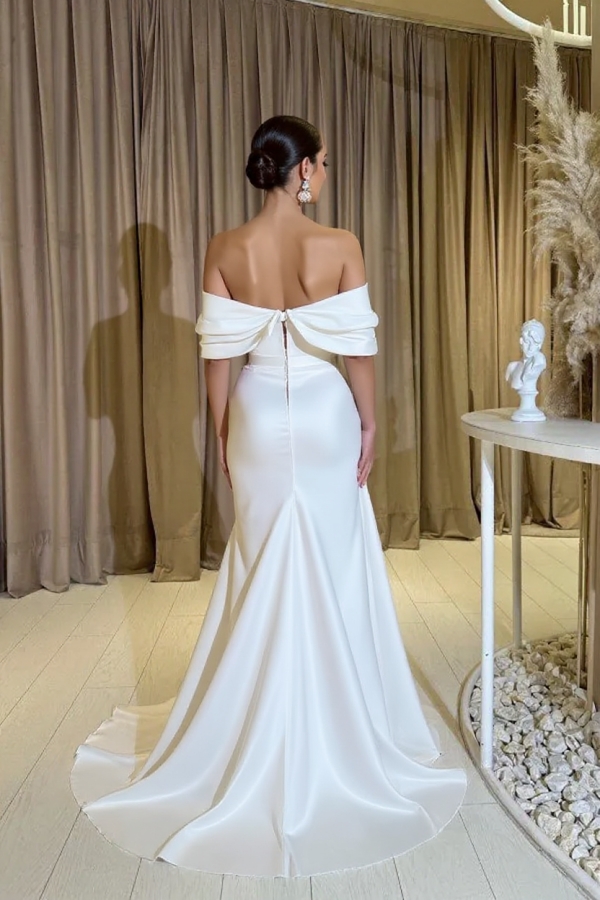 Sweetheart Off the Shoulder Floor Length Wedding Dress